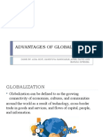 Advantages of Globalization: Done By: Adia Odit, Kansyova Kansolele, Ariel David and Baraka Sipemba