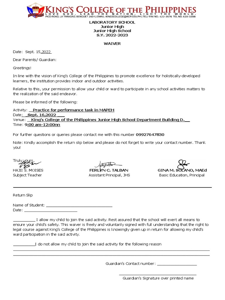 Waiver | PDF
