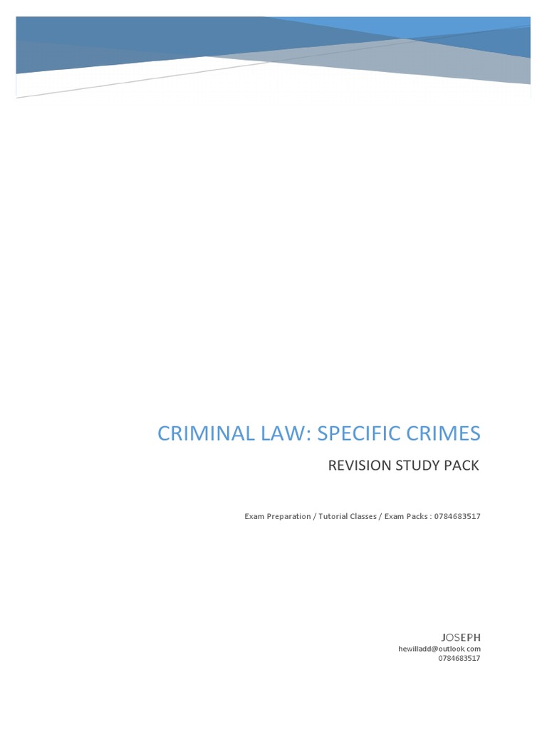 Crw2602 Exam Pack 2 Pdf Theft Robbery