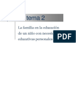 Apuntes Tema 2: La Familia en La Educación de Un Niño Con Necesidades Educativas Personales