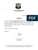 Zulia Fútbol Club: Constancia