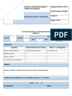 Gestión pedagógica actas evaluación promoción grado 10