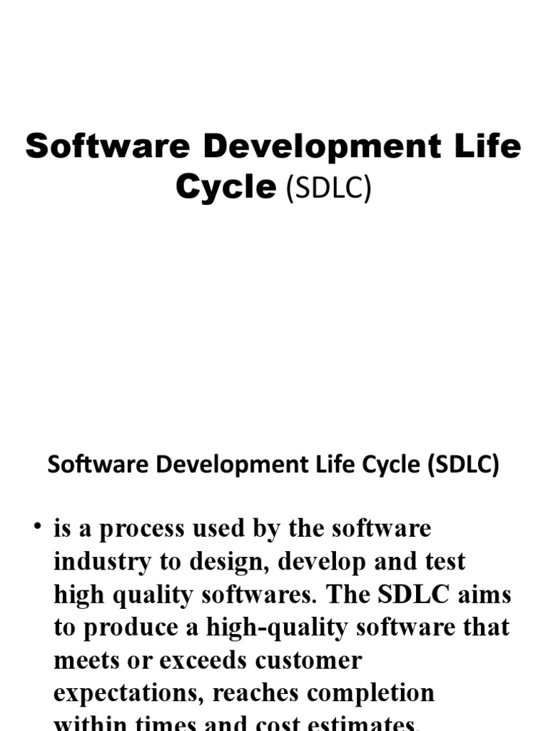 Software Development Life Cycle (SDLC) | PDF | Software Development
