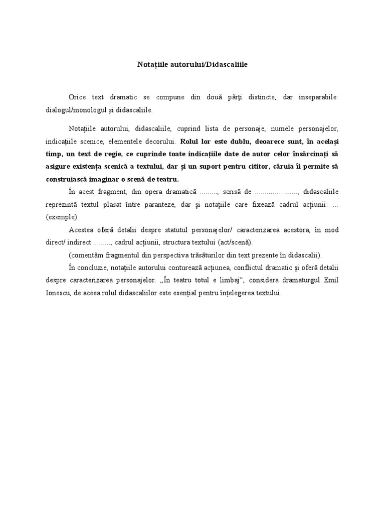 Rolul Notatiilor Autorului Notatiile Autorului | PDF