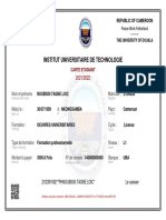 Institut Universitaire de Technologie: Republique Du Republic of Cameroon