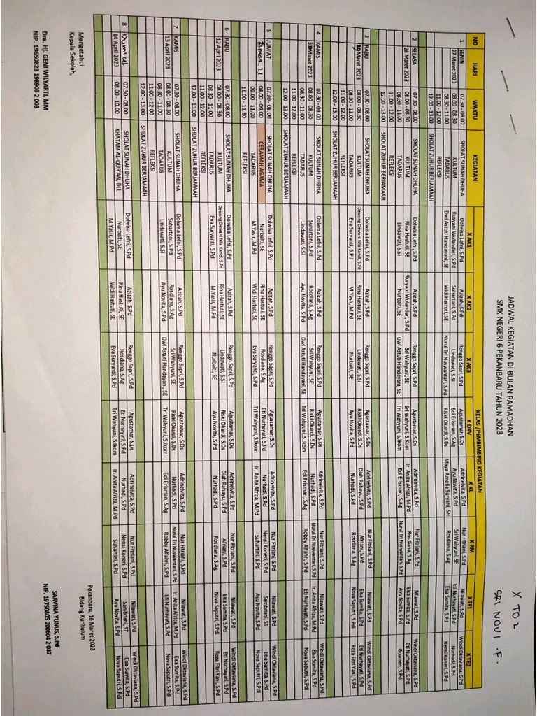 Jadwal Kegiatan Di Bulan Ramadhan Pdf