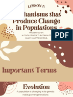 Mechanisms That Produce Change in Populations