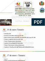 Descripción Y Análisis de La Ley #530, Ley Del Patrimonio Cultural Boliviano, Modificada POR LEY #1220