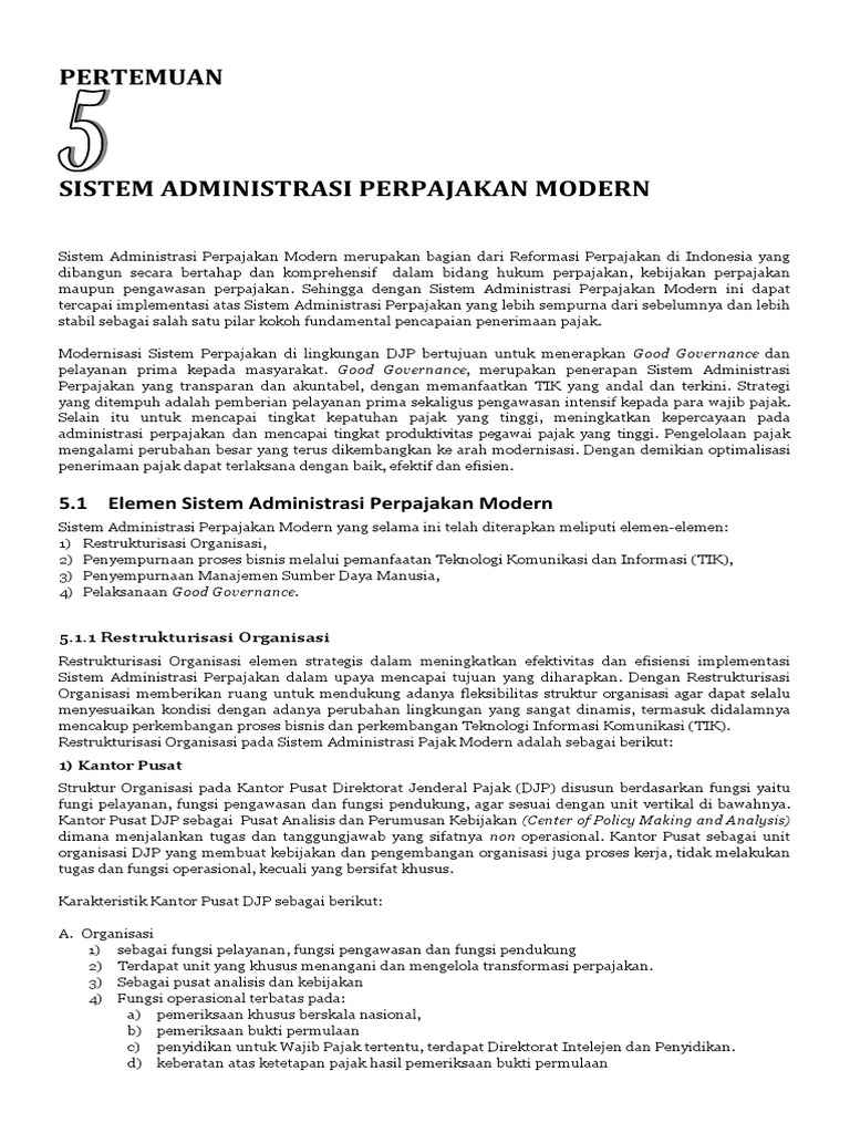 Sistem Pajak Modern di Indonesia | PDF | Pengelolaan Keuangan & Uang