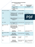 TBTK 2012 Schedule of Activities