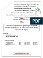 Etude Du Comportement Dynamique Des Parois Moulées (Étude de Cas de L'excavation de La Station de Métro D'alger) - Compressed