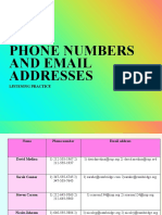 Phone Number and Emails_listening