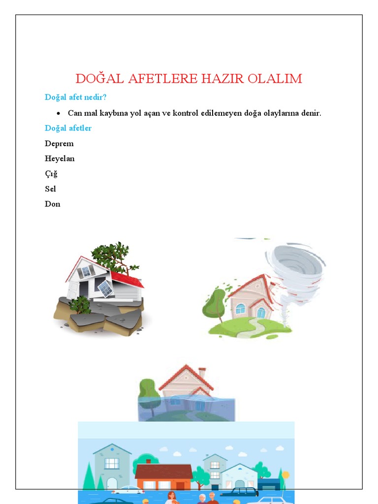 Doğal Afetlere Hazir Olalim | PDF