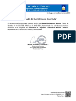 Certificado de Cumplimiento Curricular