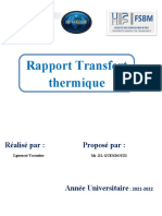 Rapport Transfert Thermique: Réalisé Par: Proposé Par
