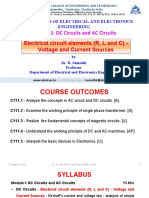 Module 1: DC Circuits and AC Circuits: Electrical Circuit Elements (R, L and C) - Voltage and Current Sources