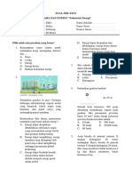 Soal Pre-Test USAHA DAN ENERGI "Submateri Energi"