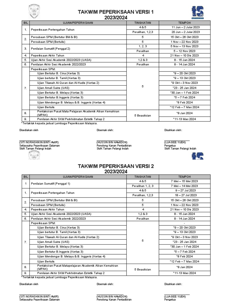 Takwim Peperiksaan 2023 2024 PDF