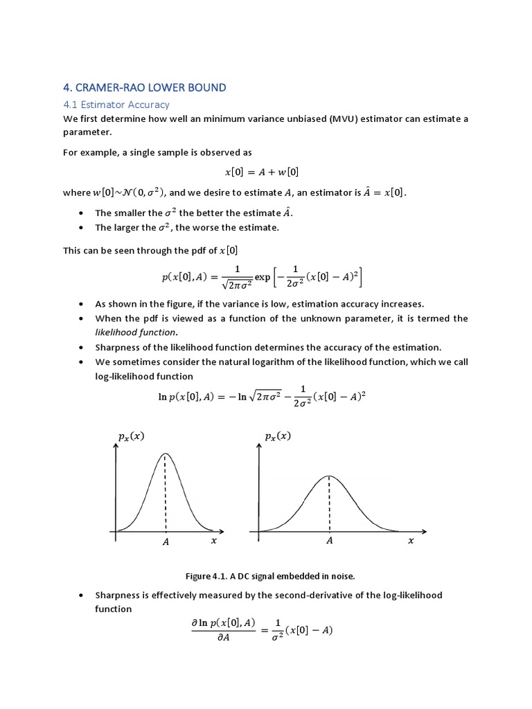 Cramer-Rao Lower Bound Explained | PDF | Estimator | Estimation Theory