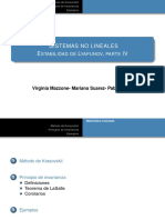 Istemas No Lineales E L, IV: Stabilidad de Yapunov Parte