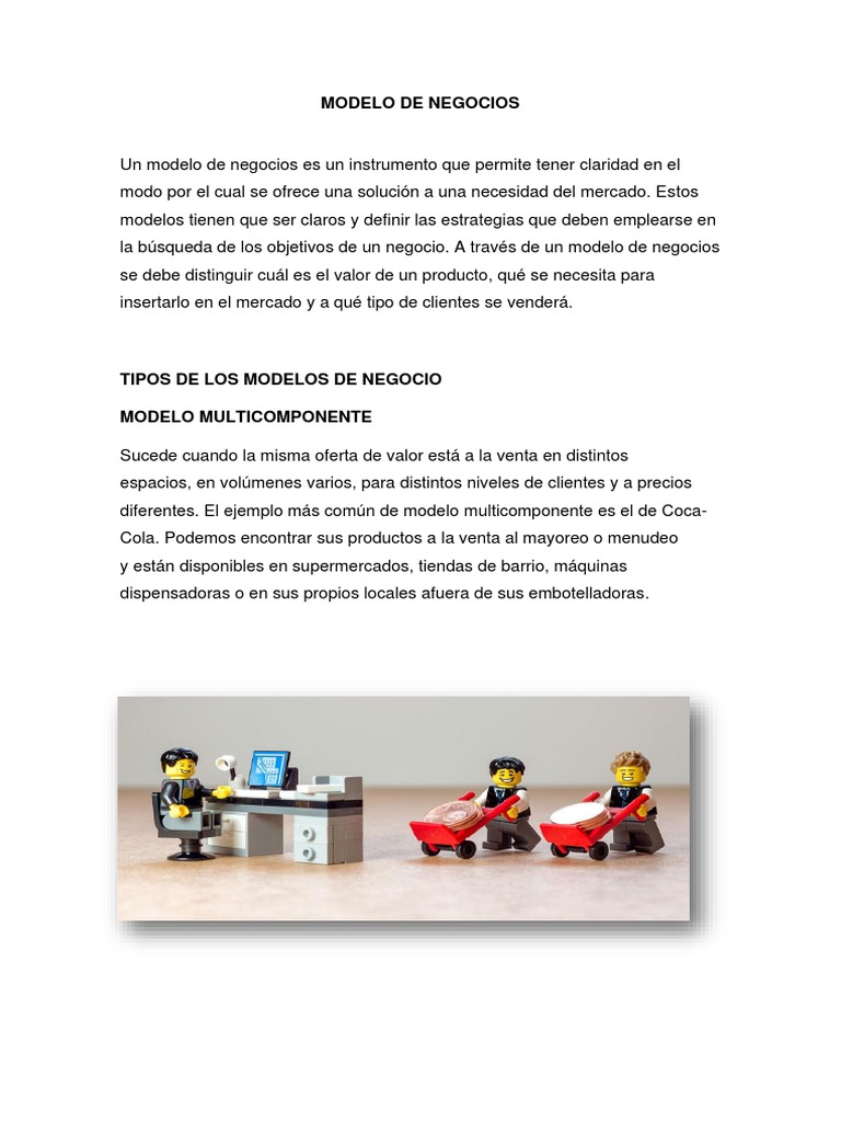Tipos de Modelos de Negocio Multicomponente | PDF | Modelo de negocio ...