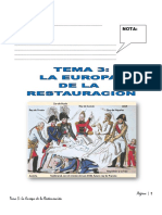 Nota:: - 1 Tema 3: La Europa de La Restauración