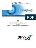 ETSI TS 138 300: 5G NR NR and NG-RAN Overall Description Stage-2 (3GPP TS 38.300 Version 17.3.0 Release 17)