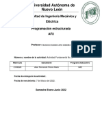 Universidad Autónoma de Nuevo León: Facultad de Ingeniería Mecánica y Eléctrica Programación Estructurada AF2