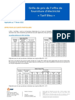 Grille Prix Tarif Bleu 2022