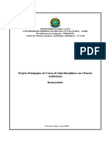 Projeto Pedagógico Do Curso de Interdisciplinar em Ciências Ambientais (UFRB)
