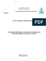 Construções relacionais de fingimento com os verbos pagar e dar