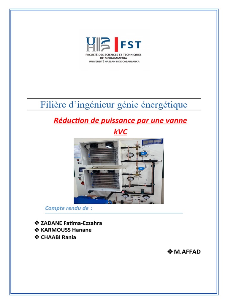 Réduction de puissance avec vanne KVC PDF Réfrigération — free download