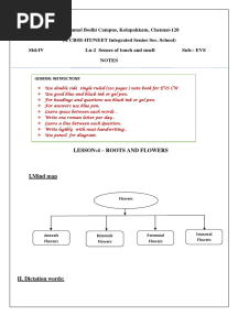 Lesson:4 - Roots and Flowers: General Instructions