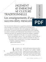 Un Management Moderne Enraciné Dans Une Culture Traditionnelle Les Enseignements D'une Success-Story Mexicaine