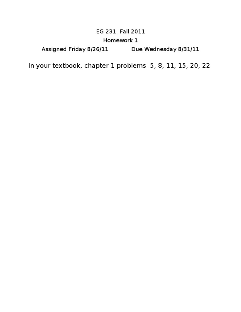 In Your Textbook, Chapter 1 Problems 5, 8, 11, 15, 20, 22 | PDF