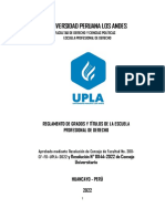 Universidad Peruana Los Andes: Reglamento de Grados Y Títulos de La Escuela Profesional de Derecho