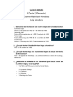 Guía de Estudio II Parcial (II Semestre) Examen Historia de Honduras Luigi Mendoza