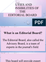 Duties and Responsibilities of THE Editorial Board
