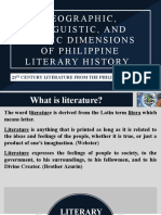 Geographic, Linguistic, and Ethnic Dimensions of Philippine Literary History