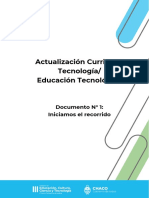 Actualización Curricular Tecnología/ Educación Tecnológica: Documento #1: Iniciamos El Recorrido