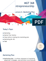 MGT 368 Entrepreneurship: Lecture 6-Marketing Plan