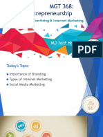 MGT 368: Entrepreneurship: Lecture 6 (B) - Advertising & Internet Marketing