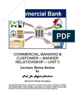 Commercial Banking & Customer - Banker Relationship - Unit Ii