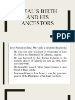 Rizals Birth and His Ancestors