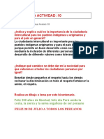 Reto de La Actividad:10: Feliz 28 de Julio A Todos Los Peruanos