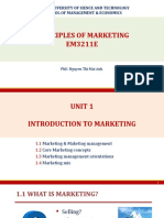Principles of Marketing EM3211E: Hanoi University of Sience and Technology School of Management & Economics