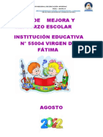 Plan de Mejora Y Refuerzo Escolar Institución Educativa #55004 VIRGEN DE Fátima