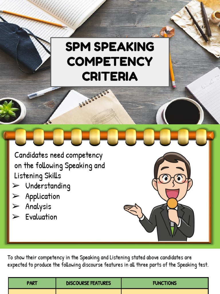 SPEAKING COMPETENCY CRITERIA PDF Discourse Cognition