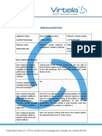 Reference Check Form Summary