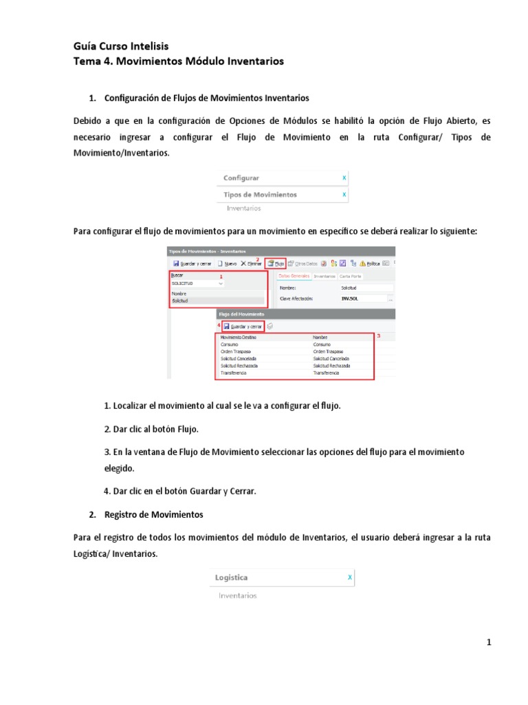 Movimientos Módulo Inventarios | PDF | Inventario